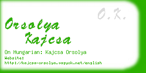 orsolya kajcsa business card